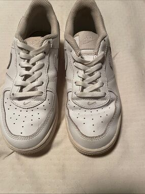 Nike Girls White Low-Top Leather Air Force One Sneakers
